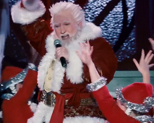Santa Claus singing and dancing
