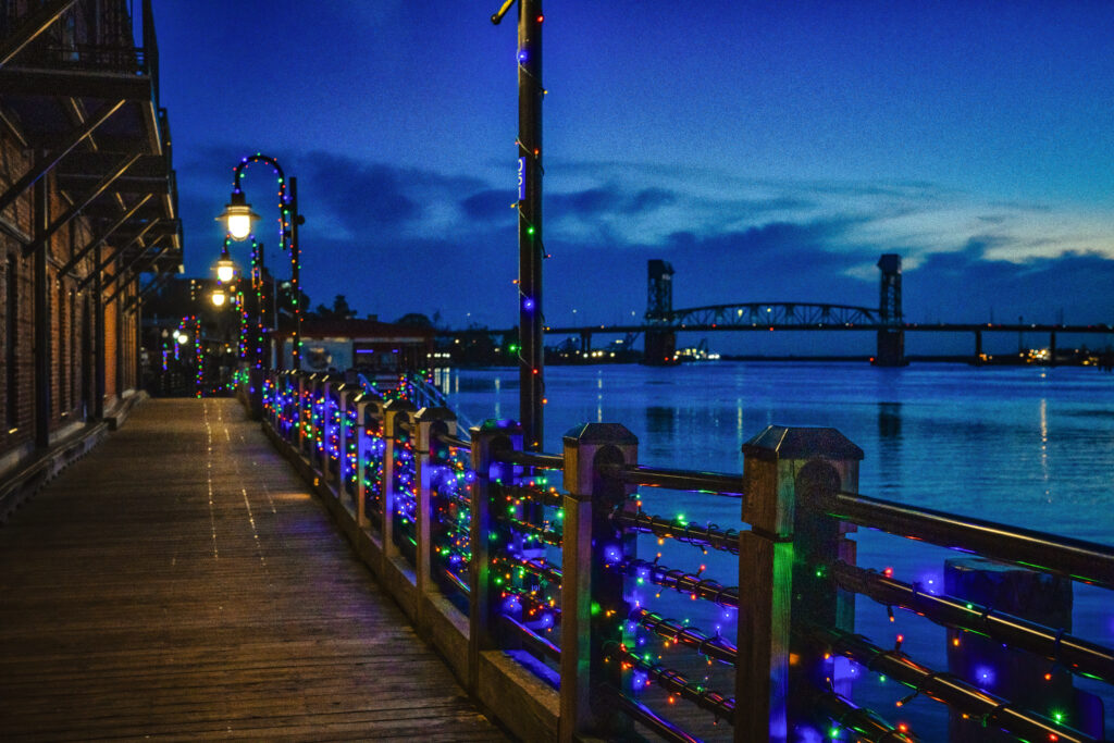 Holidays on Water in Wilmington - Riverfront Walkway Lights