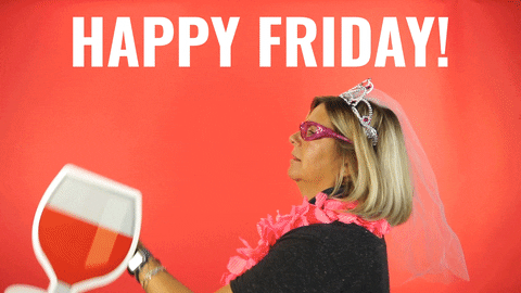 Happy Friday Wine Drinking Gif