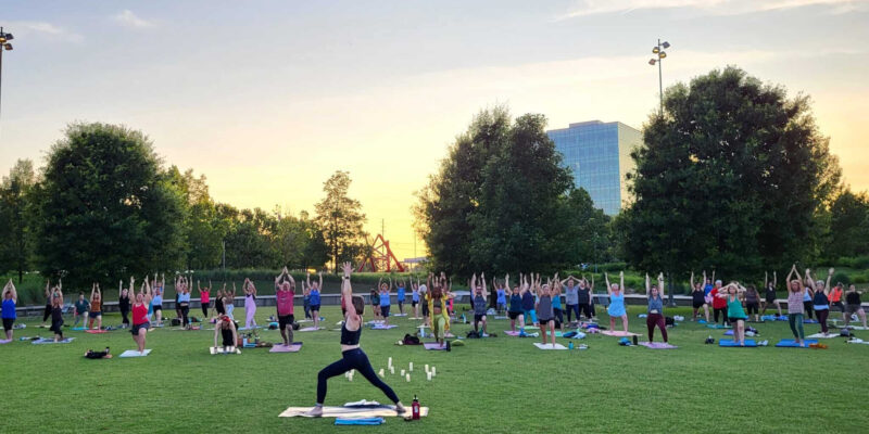 summer solstice yoga at ncma park